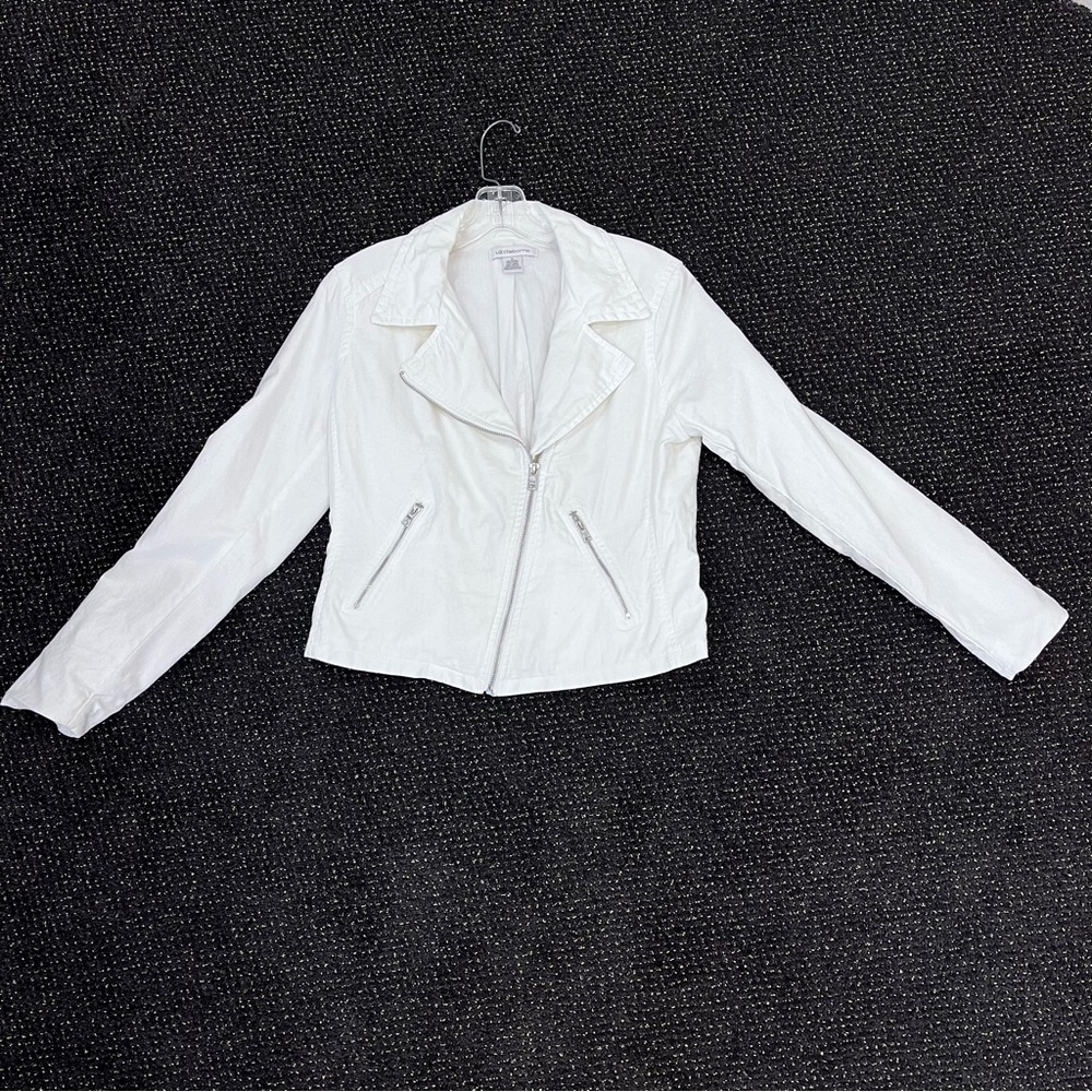 Vintage Liz Claiborne Sustainable Cotton and Linen Zip Front Jacket Sz S